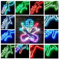 Advpro Guitar Rock N Roll Hand Rock Pop Rgb Dynamic Glam Led Sign - Cut-To-Edge Shape - Smart 3D Wall Decoration - Multicolor Dynamic Lighting St06S66-Fnd-I0025-C