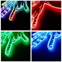 Advpro Guitar Rock N Roll Hand Rock Pop Rgb Dynamic Glam Led Sign - Cut-To-Edge Shape - Smart 3D Wall Decoration - Multicolor Dynamic Lighting St06S66-Fnd-I0025-C