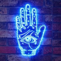 Advpro Psychic Readings Fortune Teller Hand With Palmistry Rgb Dynamic Glam Led Sign - Cut-To-Edge Shape - Smart 3D Wall Decoration - Multicolor Dynamic Lighting St06S66-Fnd-I0024-C