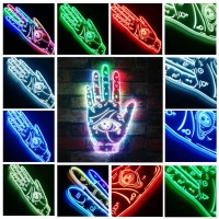 Advpro Psychic Readings Fortune Teller Hand With Palmistry Rgb Dynamic Glam Led Sign - Cut-To-Edge Shape - Smart 3D Wall Decoration - Multicolor Dynamic Lighting St06S66-Fnd-I0024-C