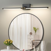 Faziyo Dimmable Black Gold Vanity Light For Bathroom 180 Rotatable Bath Lighting Fixtures Over Mirror 40 Inch Modern 4000K Bathr