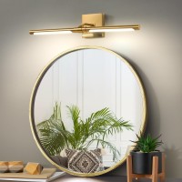 Faziyo Gold Vanity Light For Bathroom 360 Rotatable Lighting Fixtures 24 Inch Dimmable Modern 4000K Bathroom Sconces Over Mirror