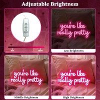 Youre Like Really Pretty Neon Sign Pink Neon Lights For Bedroom Dimmable Led Neon Signs For Wall Decor Party 16 X 8 Inch