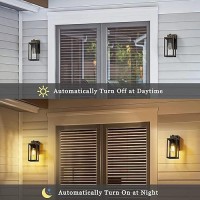 Lamomo Porch Lights Outdoor With Outlet 2 Pack Dusk To Dawn Exterior Light Fixture Antirust Waterproof Black And Gold Wall La