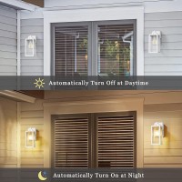 Lamomo Porch Lights Outdoor With Outlet 2 Pack Dusk To Dawn Exterior Light Fixture Antirust Waterproof White Wall Lantern Ou