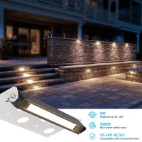 Sunvie 7 Inch Retaining Wall Lights 5W Led Hardscape Lighting 12V24V Low Voltage Step Lights 3000K Warm White Waterproof Outdoo