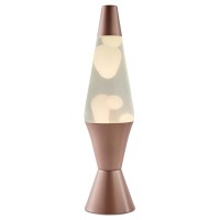 Spencer Gifts Rose Gold And White Lava Lamp 17 Inch Rose Gold Base Clear Water White Wax Home D Cor Lighting