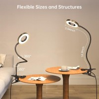 Kexin Clip On Table Lamp 3 Color Modes 10 Brightness Eyecaring Clamp Light Dimmable Reading Lamp 360 Rotatable Metal Gooseneck