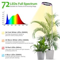 Lbw Plant Grow Light 72 Leds Full Spectrum Grow Lamp For Indoor Plants Brightness Adjustable Plant Light With Auto 4812H Tim