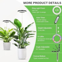 Lbw Plant Grow Light 72 Leds Full Spectrum Grow Lamp For Indoor Plants Brightness Adjustable Plant Light With Auto 4812H Tim