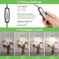 Lbw Plant Grow Light 72 Leds Full Spectrum Grow Lamp For Indoor Plants Brightness Adjustable Plant Light With Auto 4812H Tim