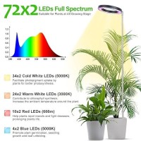 Lbw Grow Lights For Large Indoor Plants 144 Leds Full Spectrum Plant Light Growing Lamp With 4 Dimmable Levels 4812H Timer