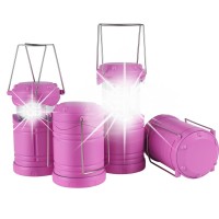 Lichamp 4 Pack Pink Led Camping Lanterns Battery Powered Camping Lights Led Super Bright Collapsible Flashlight Portable Emerge