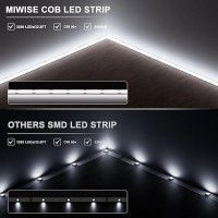 Miwise Cob Led Strip Light 20Ft61M Cri 90 Daylight White 6000K High Lumen Dimmable Super Bright Flexible Dc24V Led Tape Light