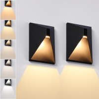 Leonlite 5Cct Dimmable Led Modern Outdoor Wall Light, 100-277V, Cri 90+ Etl Listed Ip65 Dark Sky Down Light Wall Sconce, 8 Inch 840Lm 10%-100% Dimmable Aluminum Exterior Accent Down Light, Pack Of 2