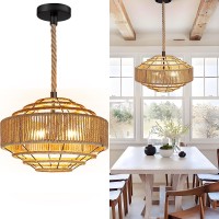 Plug In Pendant Light Rattan Hanging Pendant Lights With Plug In Cord 164Ft Hemp Rope Cord Hand Woven Boho Hanging Lamp Shade F