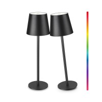 Faithorse 2Pack 5200Mah Rgb Cordless Table Lamp Rgb 8 Modes Touch Control Rechargeable Battery Desk Lamp Ip54 Waterproof Ba