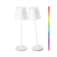 Faithorse 2Pack Rgb Cordless Table Lamp Rgb 8 Modes Touch Control Rechargeable Battery Desk Lamp Ip54 Waterproof Outdoor Tab