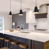 Dijiahua Black Kitchen Pendant Lighting Over Island 3 Pack Small Modern Farmhouse Chandeliers With Hammered Metal Cone Shade Min