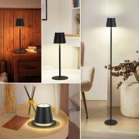 Faithorse Cordless Floor Lamp Rgb 8 Modes & Touch Control, Ip54 Waterproof Adjustable Height Standing Lamp For Living Room/Bedside/Patio/Restaurant/Bedroom(Black)