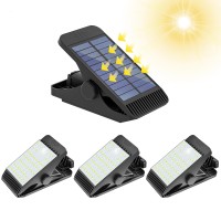 Voominhtec Clip On Solar Lights 48 Leds Motion Sensor Lights Outdoor Battery Replaceable Ip65 Waterproof 3 Mounting Ways For Fen