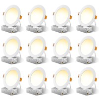 12 Pack 6 Inch 5Cct Ultrathin Led Recessed Ceiling Light With Junction Box 2700K3000K3500K4000K5000K Selectable 1050Lm Br