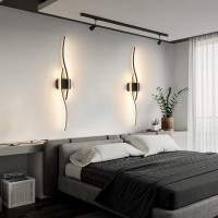 Daunton Modern Wall Sconce Set Of Two With Remote Control Dimmable Led Wall Sconces Lighting Set Of 2 Black Wall Light With Ti