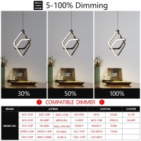 Bnhhlz Modern Led Chandelier Black Farmhouse Rectangular Pendant Light Fixtures 4000K 27W Dimmable Height Adjustable Pendant Lig