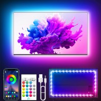 Led Lights For Tv 164Ft Tv Led Backlight For 4575 Inch Rgb Color Changing Strip Lights Behind Tv Music Sync Bluetooth App A