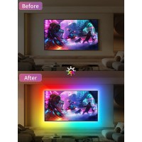 Led Lights For Tv 164Ft Tv Led Backlight For 4575 Inch Rgb Color Changing Strip Lights Behind Tv Music Sync Bluetooth App A