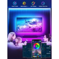 Led Lights For Tv 164Ft Tv Led Backlight For 4575 Inch Rgb Color Changing Strip Lights Behind Tv Music Sync Bluetooth App A