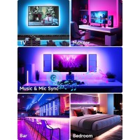 Led Lights For Tv 164Ft Tv Led Backlight For 4575 Inch Rgb Color Changing Strip Lights Behind Tv Music Sync Bluetooth App A