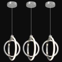 Bnhhlz Modern Led Chandelier Chrome Ring Pendant Light Fixtures 4000K Dimmable Height Adjustable Pendant Lighting For Dining Roo