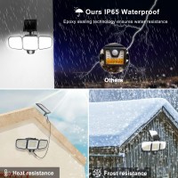 Ceotis Solar Lights Outdoor, 243 Led 3500Lm Motion Sensor Solar Lights For Outside, Ip65 Waterproof 3 Heads Security Flood Lights, Separate Solar Panel Remote Control 3 Modes Wall Lights