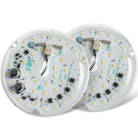 Ledytech 2-Pack 3.93'' Led Retrofit Light Kit For Ceiling Flush Light Ceiling Fan Light Replacement Panel Pcb 18W 3Cct 1800Lm 120V Cri90 Dimmable (2-Pack White 6000K)