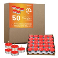 Linegohts 50 Pack Unscented Tea Lights 4 Hour Burn Time Cleanburning Palm Votive Smokeless Tealights Candles For Home Sha