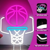 Basketball Hoop Neon Sign For Wall Decor Dimmable Neon Basketball Sign Basketball Neon Sign For Man Cave Basketball Led Sign Neo