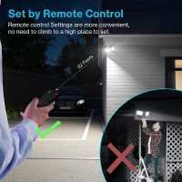 Olafus 55W Led Security Lights Motion Sensor Outdoor Lights With Remote Control, 5500Lm, Dusk To Dawn, Ip65 Waterproof, 6500K, 3 Head Motion Detected Exterior Flood Light For Garage, Yard