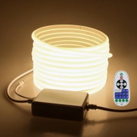 Samsion 328Ft Cob Led Strip Lights Outdoor Waterproof Led Rope Light Dimmable With Remote 3000K Warm White Ac 110V 120V Connec