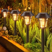 Ensli Solar Pathway Lights Outdoor 10 Pack Solar Lights Outdoor Waterproof Auto Onoff Solar Powered Garden Landscape Path Lig