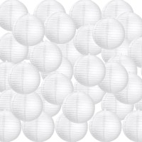 Treela 90 Pack White Chinese Japanese Paper Lanterns Decorative Hanging Ball Lanterns Paper Lantern Lamps For Wedding Birthday P