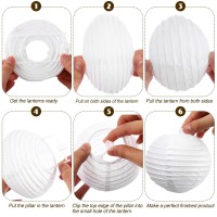 Treela 90 Pack White Chinese Japanese Paper Lanterns Decorative Hanging Ball Lanterns Paper Lantern Lamps For Wedding Birthday P