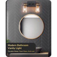 Edishine Bathroom Light Fixtures 2Light Modern Bathroom Vanity Lights Over Mirror Bath Wall Sconce Lamp With Clear Glass Shad