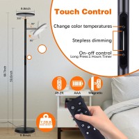 Linbaohome Led Dimmable Floor Lamp For Living Room 69 Tall Lamp With Remote Touch Control Upgrade Lamp Pole Rotary 90 Brigh