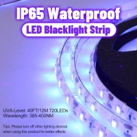 Aiinnew 40Ft Led Black Light Strip Kit Flexible Blacklight Fixtureswaterproof For Glow Party Birthday Body Painthalloween