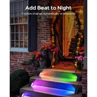 Superdanny Solar Step Lights Outdoor Waterproof Warm White 7 Rgb Colors Ip65 Led Solar Powered Lights Decor For Stairs In Ga