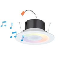 Juno J6Slc Rgbw Mw M6 Smart Rgbw Speaker Downlight Dynamic Color Red Green Blue White Matte White 6Inch