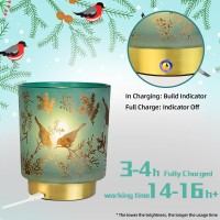 Cordless Rechargeable Table Lamp Glass Usbc Decorative Small Accent Lamp For Entrywaystairwaybathroomcorner Touch Control