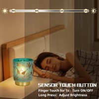 Cordless Rechargeable Table Lamp Glass Usbc Decorative Small Accent Lamp For Entrywaystairwaybathroomcorner Touch Control