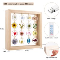 Smuk Handmade Dried Flower Led Desk Lamp 3 Way Dimmable Cute Pressed Flower Bedside Lamp With Wooden Frame For Desk Table Bed